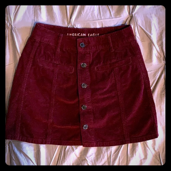 Corduroy Button Up Skirt - Picture 1 of 3